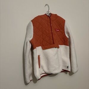 Quilted Orange and White Fleece Jacket